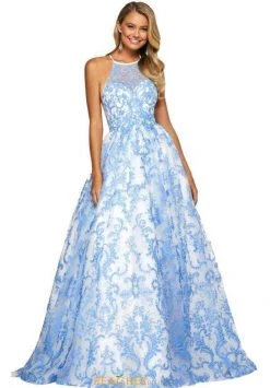 Sherri Hill - 53620 Lace Applique Halter Neck Ballgown
