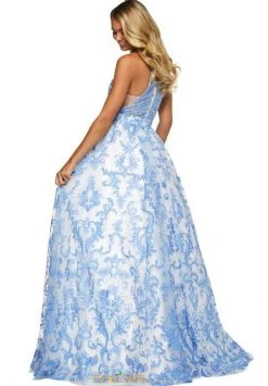 Sherri Hill - 53620 Lace Applique Halter Neck Ballgown