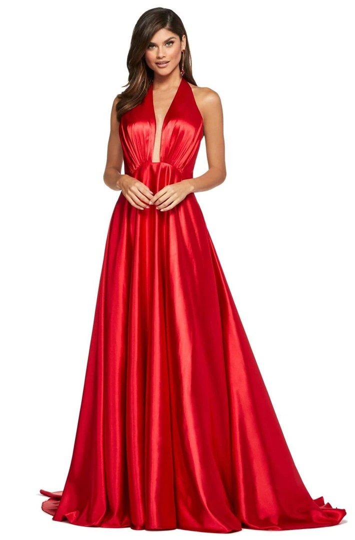 Sherri Hill - 53624 Plunging Halter Neck Long A Line Dress 3 Sherri Hill - 53624 Plunging Halter Neck Long A Line Dress
