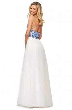Sherri Hill - 53632 Long Floral Embroidered A-Line Dress