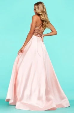 Sherri Hill - 53661 V-Neck Spaghetti Strapped Taffeta Dress