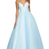 Sherri Hill - 53665 Deep V-neck Glitter Tulle Ballgown