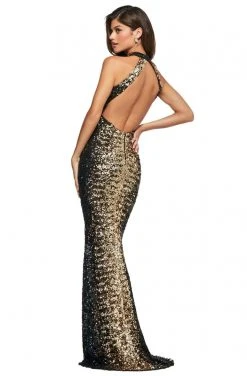 Sherri Hill - 53667 High Neckline Sequin Sheath Dress
