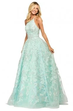 Sherri Hill - 53688 Sequined High Neckline Evening Dress