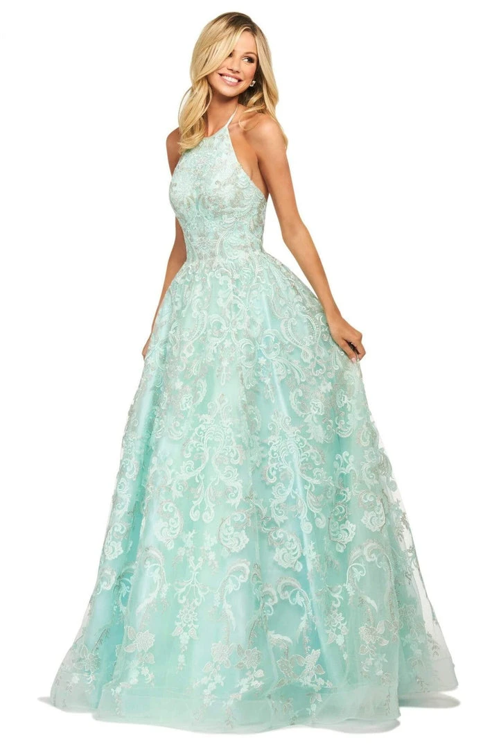 Sherri Hill - 53688 Sequined High Neckline Evening Dress 3 Sherri Hill - 53688 Sequined High Neckline Evening Dress