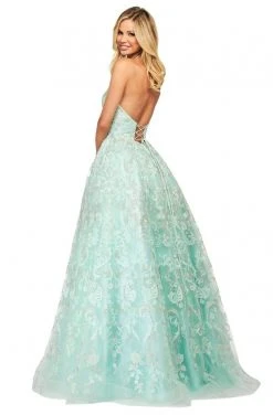 Sherri Hill - 53688 Sequined High Neckline Evening Dress