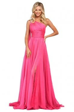 Sherri Hill - 53698 Chiffon Single Shoulder A-Line Dress