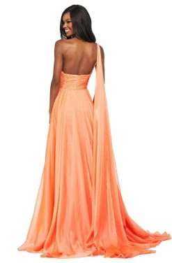 Sherri Hill - 53698 Chiffon Single Shoulder A-Line Dress