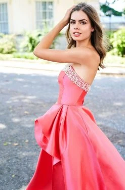 Sherri Hill - 53710 Beaded Satin A-Line Dress With Slit 9 Sherri Hill - 53710 Beaded Satin A-Line Dress With Slit