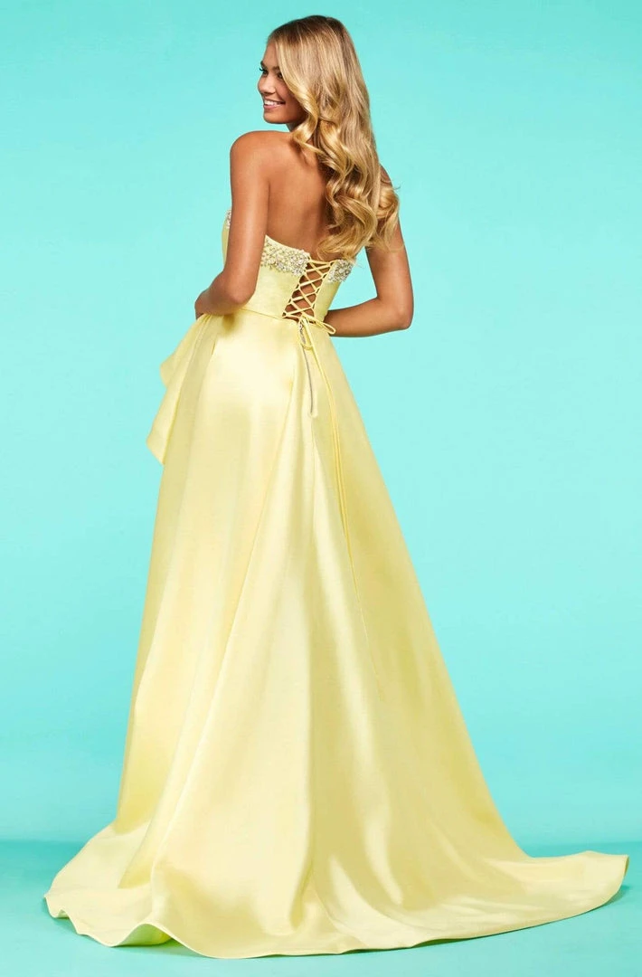 Sherri Hill - 53710 Beaded Satin A-Line Dress With Slit 4 Sherri Hill - 53710 Beaded Satin A-Line Dress With Slit