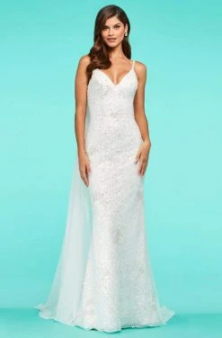 Sherri Hill - 53711 V-Neck Chiffon Sheath Dress 7 Sherri Hill - 53711 V-Neck Chiffon Sheath Dress