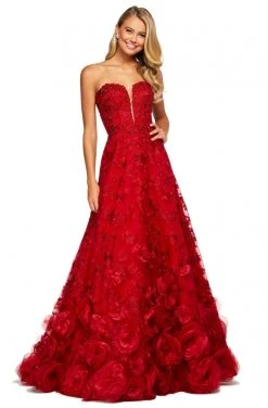 Sherri Hill - 53714 Strapless Applique A-Line Dress