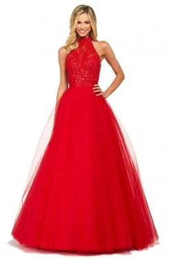 Sherri Hill - 53727 High Halter Open Back Ballgown