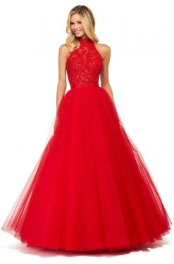 Sherri Hill - 53727 High Halter Open Back Ballgown 7 Sherri Hill - 53727 High Halter Open Back Ballgown