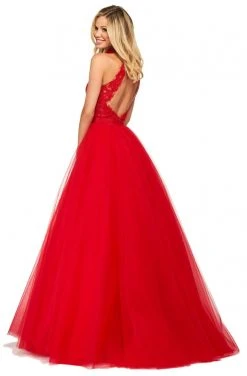 Sherri Hill - 53727 High Halter Open Back Ballgown