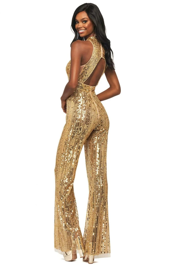 Sherri Hill - 53729 High Neck Fully Beaded Fitted Jumpsuit 4 Sherri Hill - 53729 High Neck Fully Beaded Fitted Jumpsuit