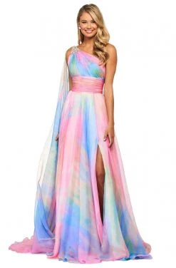 Sherri Hill - 53768 Single Shoulder Chiffon A-Line Dress