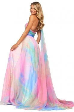 Sherri Hill - 53768 Single Shoulder Chiffon A-Line Dress 6 Sherri Hill - 53768 Single Shoulder Chiffon A-Line Dress