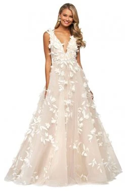 Sherri Hill - 53770 V-Neck Tulle A-Line Dress