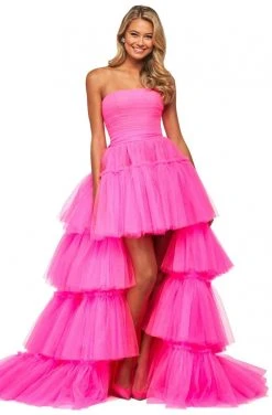 Sherri Hill - 53776 Tiered A-Line Tulle Dress