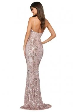 Sherri Hill - 53795 Sequins Beaded V-Neck Evening Dress