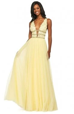Sherri Hill - 53806 V-Neck Tulle A-Line Dress