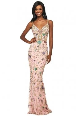 Sherri Hill - 53814 V-Neck Beaded Sheath Dress