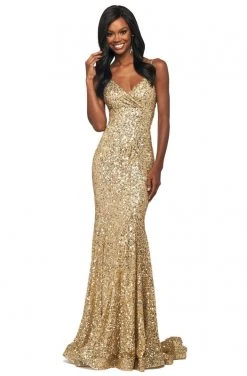 Sherri Hill - 53817 V-Neck Fully Beaded Fitted Dress