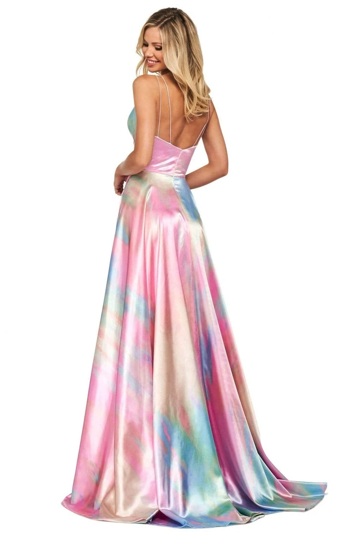 Sherri Hill - 53824 V-Neck Satin A-Line Dress 4 Sherri Hill - 53824 V-Neck Satin A-Line Dress