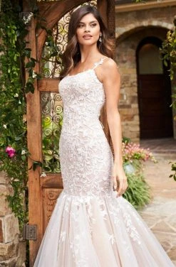 Sherri Hill - 53826 Scoop Neckline Applique Mermaid Dress