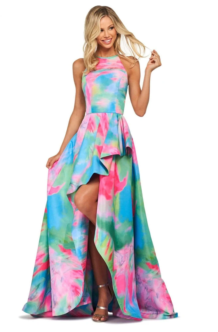 Sherri Hill - 53871 Neckline Taffeta A-Line Dress 3 Sherri Hill - 53871 Neckline Taffeta A-Line Dress