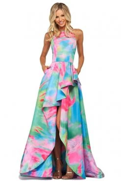 Sherri Hill - 53871 Neckline Taffeta A-Line Dress 7 Sherri Hill - 53871 Neckline Taffeta A-Line Dress