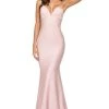 Sherri Hill - 53879 Deep V-Neck Mermaid Dress With Train
