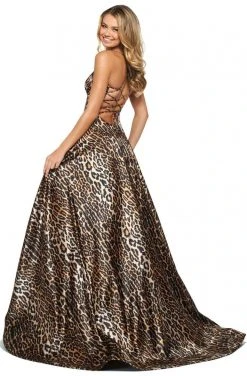 Sherri Hill - 53887 V-Neck Sexy Back A-Line Dress