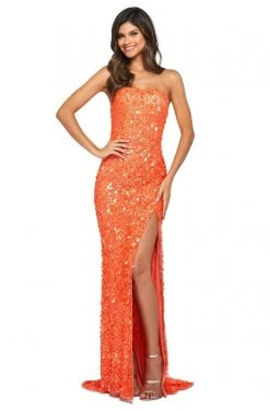 Sherri Hill - 53891 Fully Beaded Strapless Evening Dress