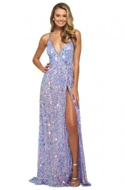 Sherri Hill - 53893 V-Neck Sequins Sheath Dress