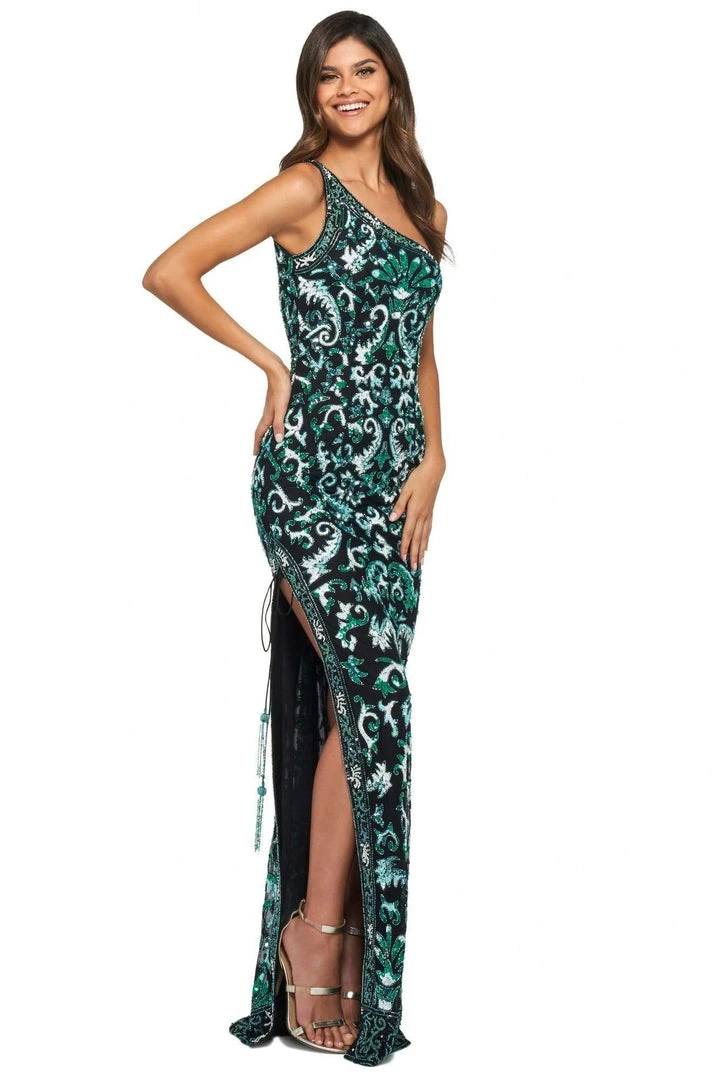 Sherri Hill - 53898 Single Shoulder Beaded Sheath Dress 3 Sherri Hill - 53898 Single Shoulder Beaded Sheath Dress