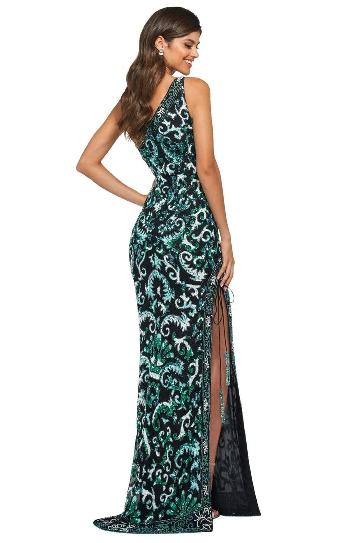 Sherri Hill - 53898 Single Shoulder Beaded Sheath Dress 4 Sherri Hill - 53898 Single Shoulder Beaded Sheath Dress