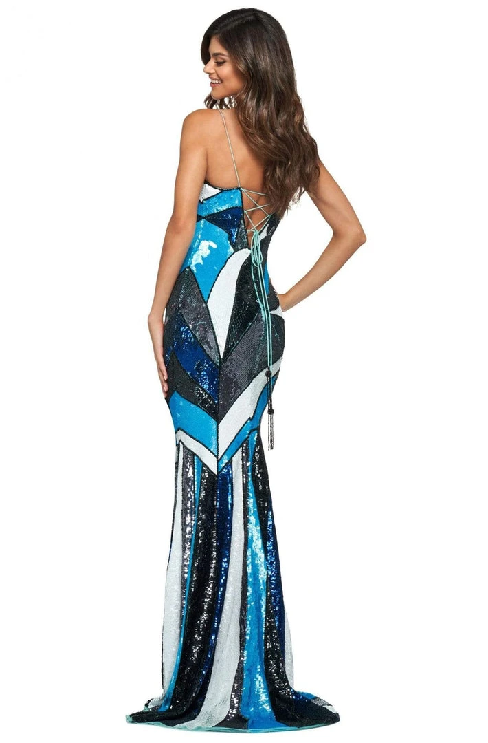Sherri Hill - 53899 V-Neck Sequins Sheath Dress 4 Sherri Hill - 53899 V-Neck Sequins Sheath Dress