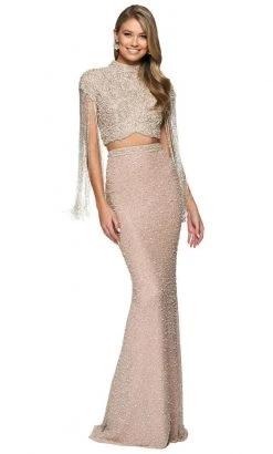 Sherri Hill - 54057 Two-Piece Bead-Fringed High Neck Gown 7 Sherri Hill - 54057 Two-Piece Bead-Fringed High Neck Gown