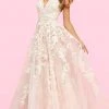 Sherri Hill - 54159 Sleeveless V-Neck Floral Appliques Lace Tulle Gown 1 Sherri Hill - 54159 Sleeveless V-Neck Floral Appliques Lace Tulle Gown