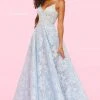 Sherri Hill - 54193 Appliqued Corset Bodice Lace Dress 2 Sherri Hill - 54193 Appliqued Corset Bodice Lace Dress