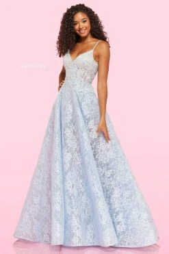 Sherri Hill - 54193 Appliqued Corset Bodice Lace Dress