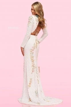 Sherri Hill - 54233 Long Sleeve Textured Two Piece Dress