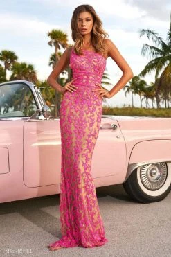 Sherri Hill - 54250 Bead-Patterned One Shoulder Dress 12 Sherri Hill - 54250 Bead-Patterned One Shoulder Dress