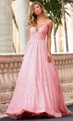 Sherri Hill - 54261 Sequined Deep V Neck Ballgown