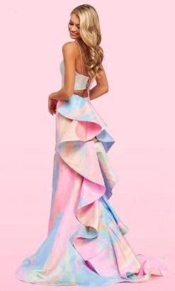 Sherri Hill - 54281 Two Piece V Neck Ruffled Dress