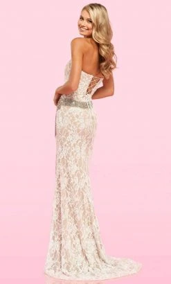 Sherri Hill - 54387 Strapless Lace Gown Evening Dress