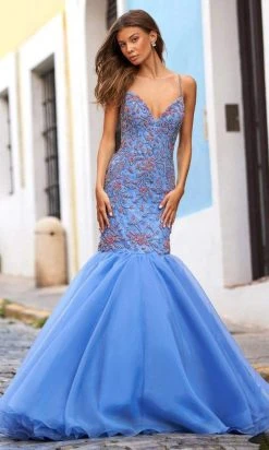 Sherri Hill - 54388 Plunging V-Neck Mermaid Evening Dress