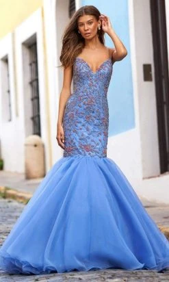 Sherri Hill - 54388 Plunging V-Neck Mermaid Evening Dress